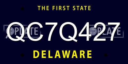 QC7Q427 Delaware License Plate
