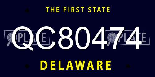 QC80474 Delaware License Plate