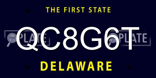 QC8G6T Delaware License Plate