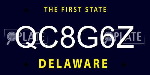 QC8G6Z Delaware License Plate