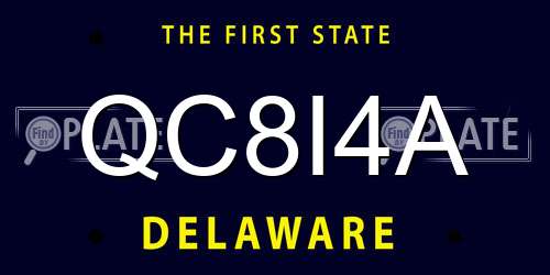 QC8I4A Delaware License Plate