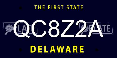 QC8Z2A Delaware License Plate