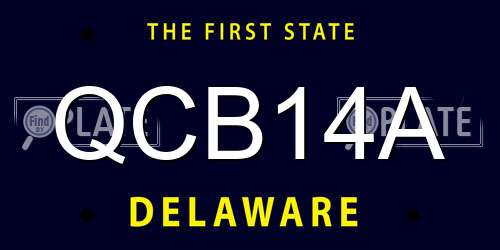 QCB14A Delaware License Plate