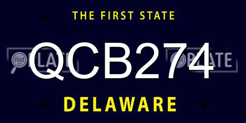 QCB274 Delaware License Plate