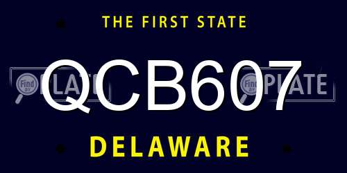 QCB607 Delaware License Plate
