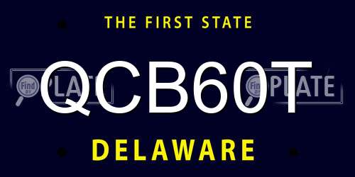 QCB60T Delaware License Plate
