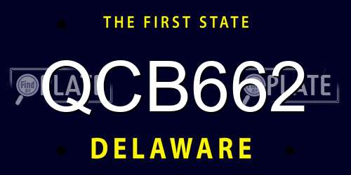 QCB662 Delaware License Plate