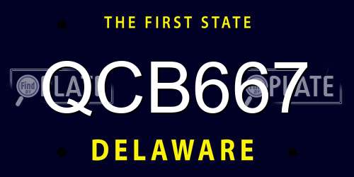 QCB667 Delaware License Plate