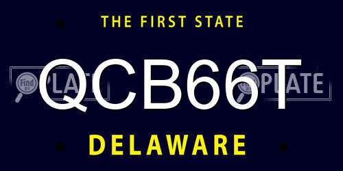 QCB66T Delaware License Plate