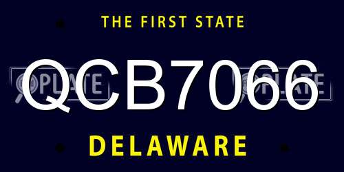 QCB7066 Delaware License Plate