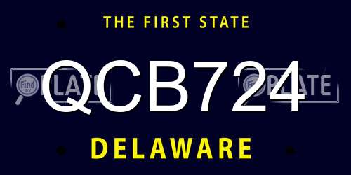 QCB724 Delaware License Plate