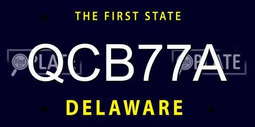 QCB77A Delaware License Plate