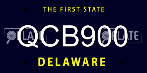 QCB900 Delaware License Plate
