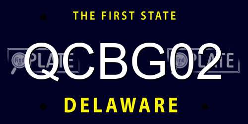 QCBG02 Delaware License Plate