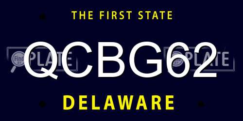 QCBG62 Delaware License Plate