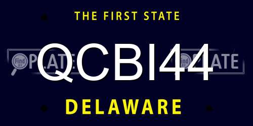QCBI44 Delaware License Plate