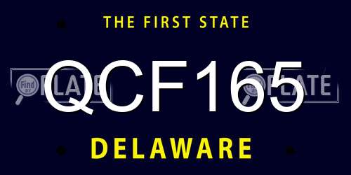 QCF165 Delaware License Plate
