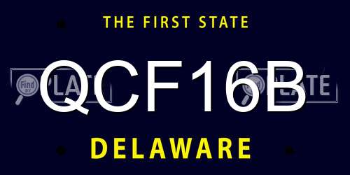 QCF16B Delaware License Plate