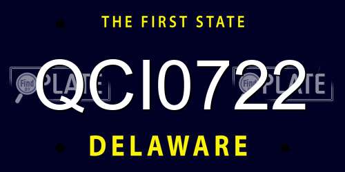 QCI0722 Delaware License Plate