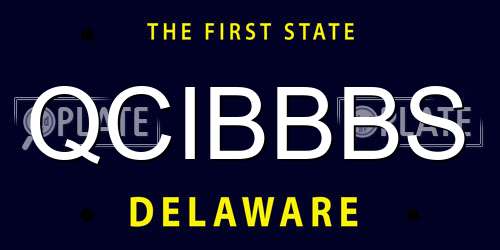 QCIBBBS Delaware License Plate