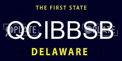 QCIBBSB Delaware License Plate