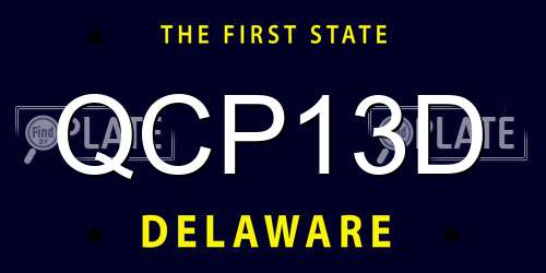 QCP13D Delaware License Plate