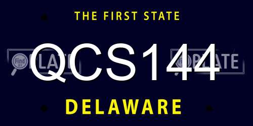QCS144 Delaware License Plate