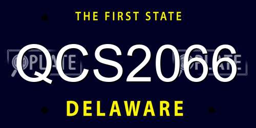 QCS2066 Delaware License Plate