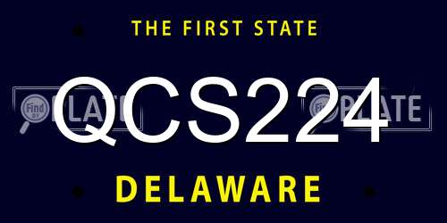 QCS224 Delaware License Plate