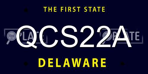 QCS22A Delaware License Plate