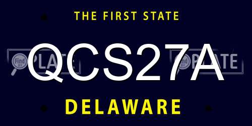 QCS27A Delaware License Plate