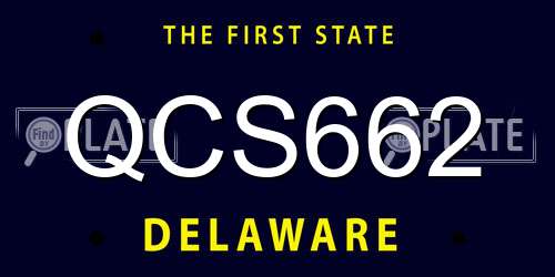 QCS662 Delaware License Plate