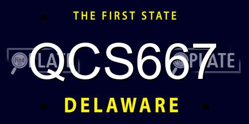 QCS667 Delaware License Plate