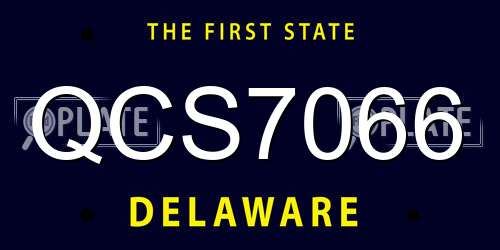 QCS7066 Delaware License Plate
