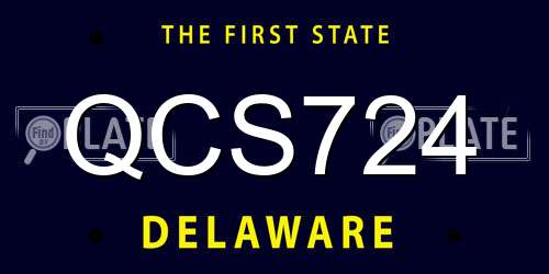 QCS724 Delaware License Plate