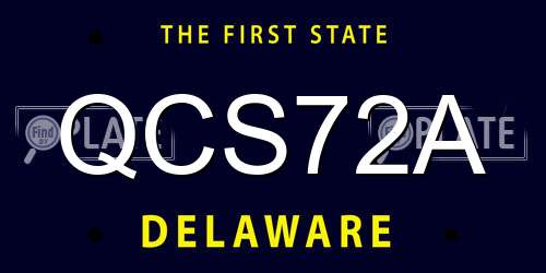 QCS72A Delaware License Plate
