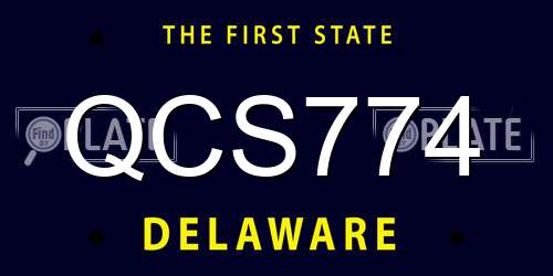 QCS774 Delaware License Plate