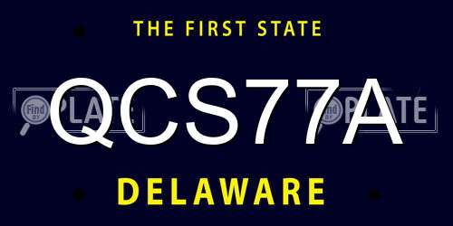 QCS77A Delaware License Plate