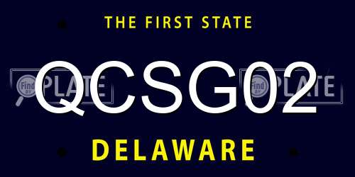 QCSG02 Delaware License Plate
