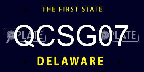 QCSG07 Delaware License Plate