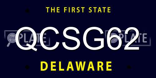QCSG62 Delaware License Plate