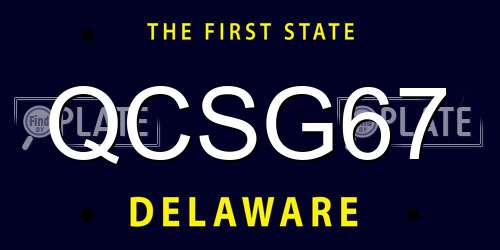 QCSG67 Delaware License Plate