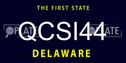 QCSI44 Delaware License Plate