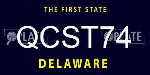 QCST74 Delaware License Plate