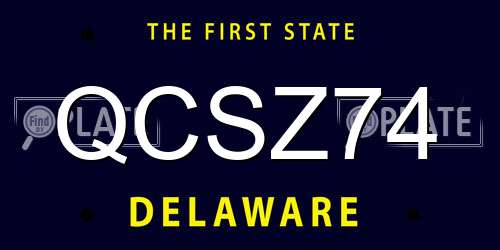 QCSZ74 Delaware License Plate