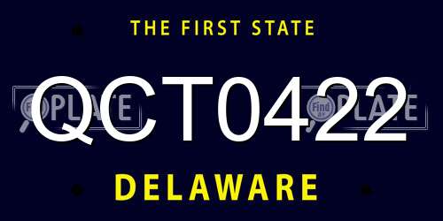 QCT0422 Delaware License Plate
