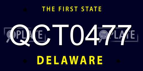 QCT0477 Delaware License Plate