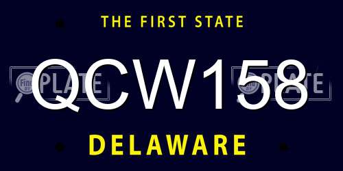 QCW158 Delaware License Plate