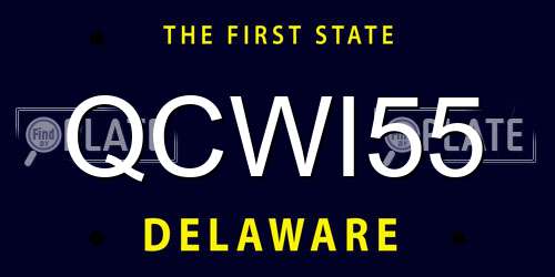 QCWI55 Delaware License Plate
