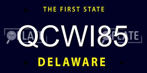 QCWI85 Delaware License Plate